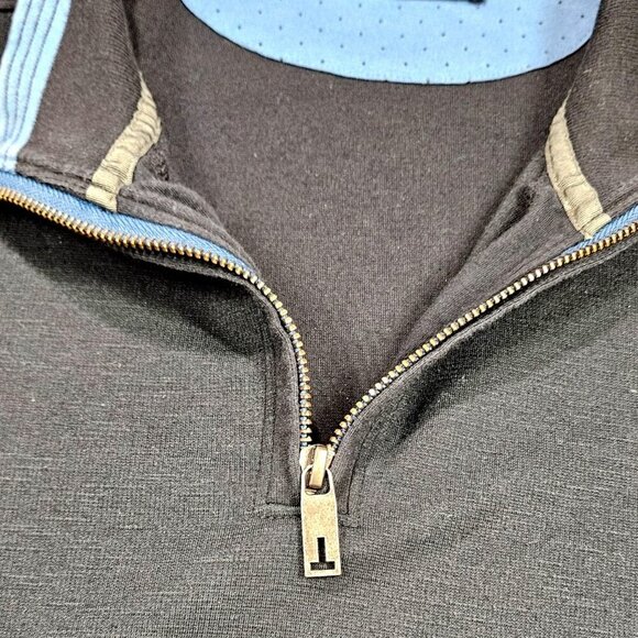 Ted Baker Top Mens 6 XXL Black Caravan 1/4 Zip Slim Fit Lightweight Golf Sweater - Picture 6 of 11